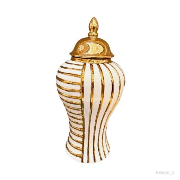 Vase à Fleurs En Céramique Pot De Gingembre En Porcelaine Pot De Stockage De The Collection De Bureau Porte Plantes Interieur Polyvalent Accueil Fete Jaune