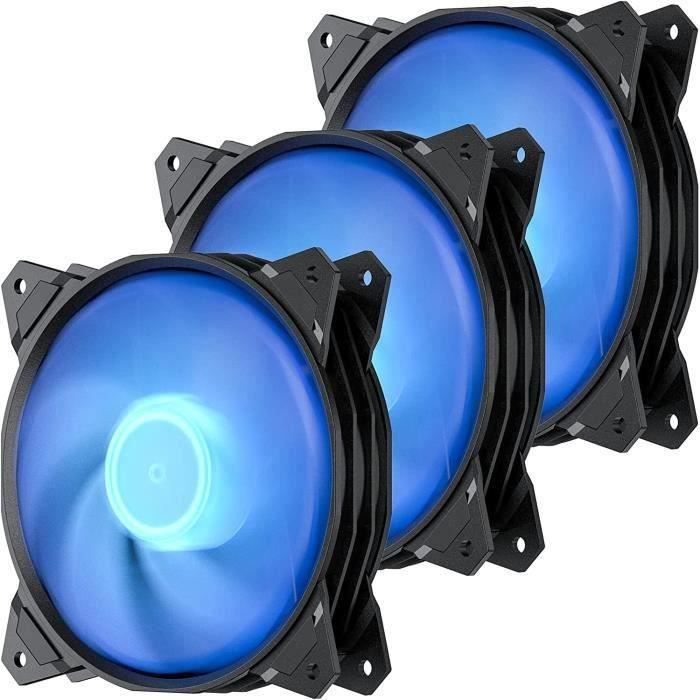N218182-120mm 3PIN avec LED Bleu Ventilateur pour PC Ultra Silencieux ...