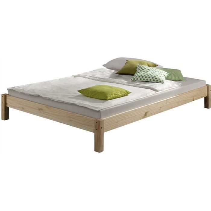 lit futon simple pour adulte taifun 120 x 200 cm - idimex - pin massif vernis naturel - contemporain - design