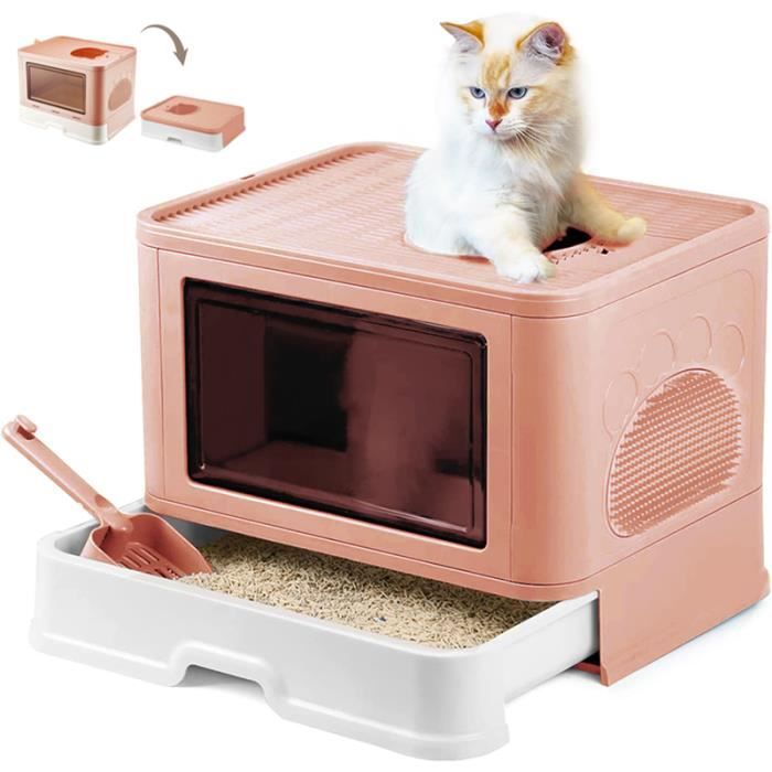 Comparer les prix de Litière pour Chat avec Couvercle - MENGDA - Pliable - Double Porte - 48.5*36.5*38cm