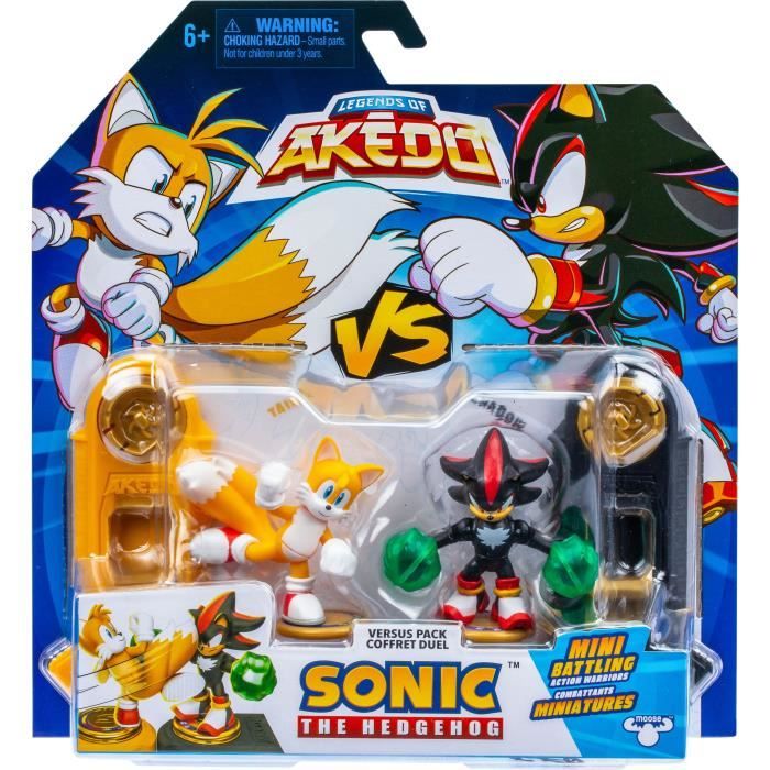 Duo de Figurines Tails vs Shadow MOOSE TOYS AKEDO Pack de combat rapide 2 figurines et contrôleurs inclus