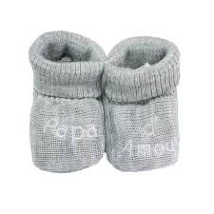 Chaussons bébé naissance - TROIS KILOS SEPT - Gris - doux et chauds -  brodés - taille unique 0/1 mois Gris - Cdiscount Chaussures