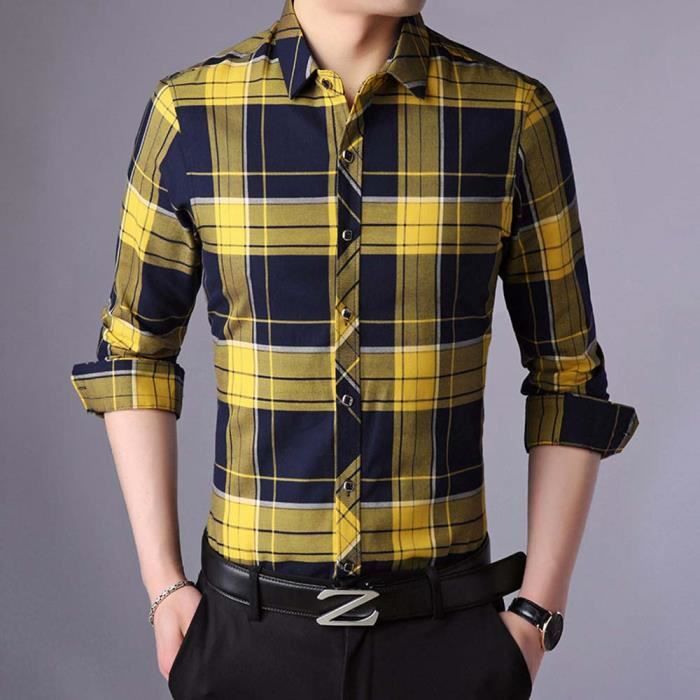chemise homme jaune