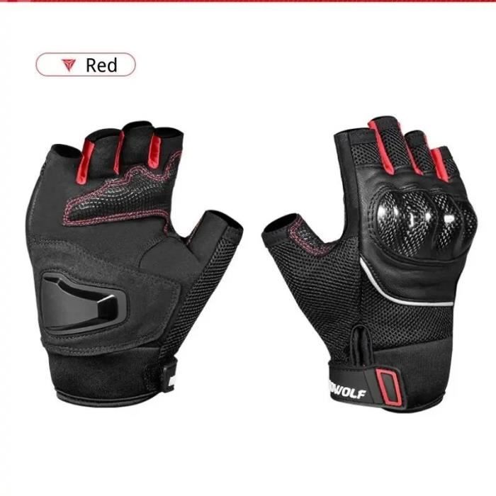 Gants Moto Sans Doigts En Cuir Pour Homme - BIKER UNIVERSE, Noir, Légers, Toutes Saisons