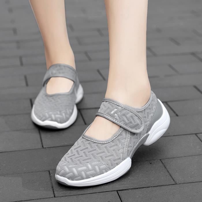 BASKET Femme Nouvelles chaussures pour femmes de grande taille respirantes en soie de poisson gris GJ