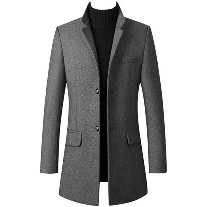 Manteau Homme Hiver chaud épaissir Manteau en Laine élégante mélange  Trench-coat en Fourrure Slim Fit Casual Simple Caban Gris Gris - Cdiscount  Prêt-à-Porter