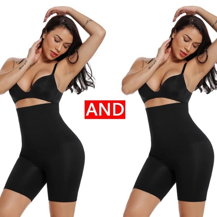 Pantalon amincissant taille haute pour femme Noir Noir - Prêt