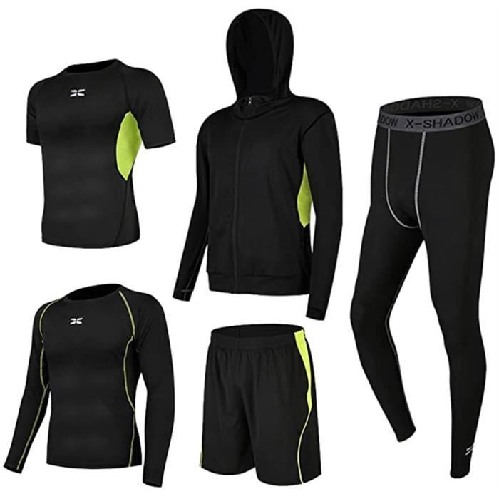 Ensemble Sport Homme - Tenue Running Vert M - Respirant - Super élastique