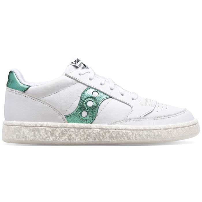 Saucony Chaussures de lifestyle femme - SAUCONY - Jazz Court - Blanc/vert - Cuir - Lacets - Plat