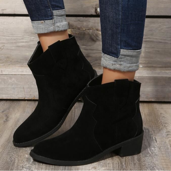 Bottines femme daim noir on sale