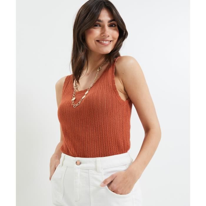 Débardeur Blanc Femme Grain De Malice - Pull Col V Femme - Vert Débardeur Blanc Femme Grain De Malice - Pull Col V Femme - Vert