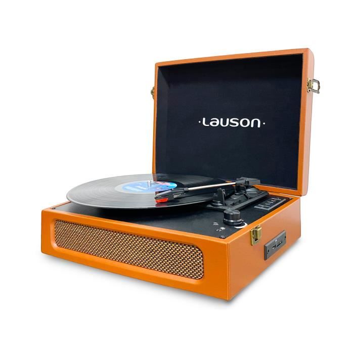 Lauson CL615 Platine Vinyle Bluetooth avec Haut-parleurs Intégrés, Tourne- disque Vintage avec USB à 3 vitesses