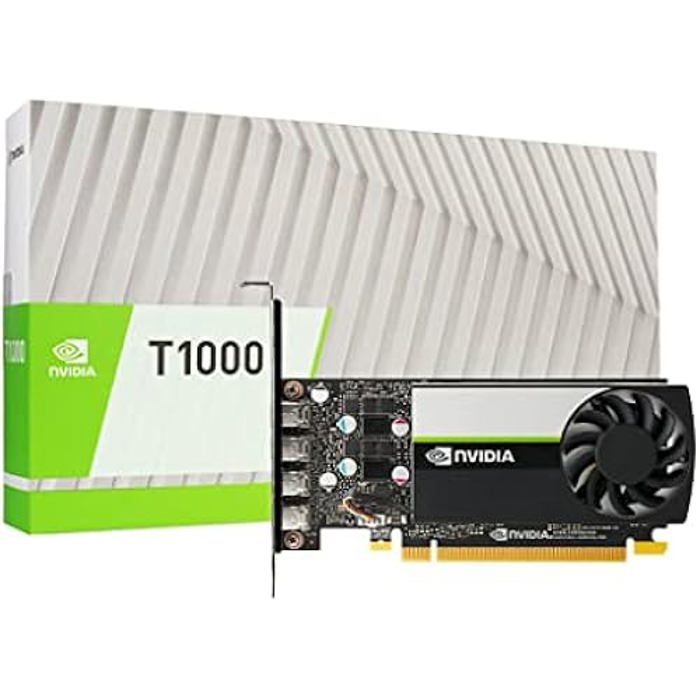 Carte graphique – Nvidia – Quadro T1000 – 8 Go – Low Profile – 4 écrans 5K