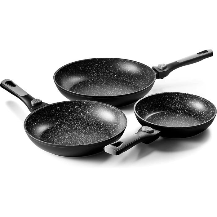 SAUTEUSE 28 cm façon pierre, tous feux + + 2 POIGNÉES Induction