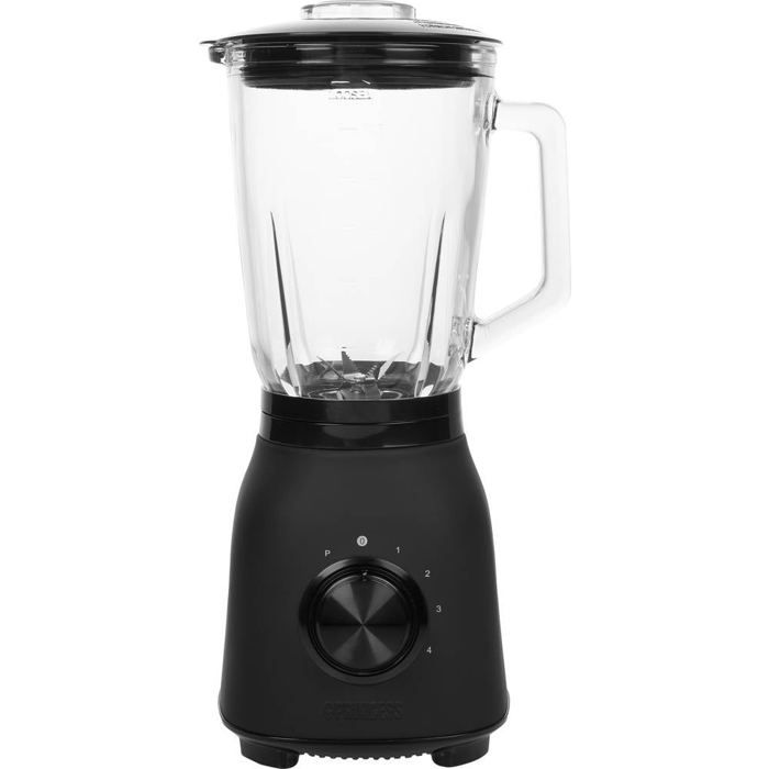 Blender Black Steel noir mat Princess 212092 - Acier inoxidable et verre - 4 vitesses et fonction Pulse - 1,5 L - 6 lames