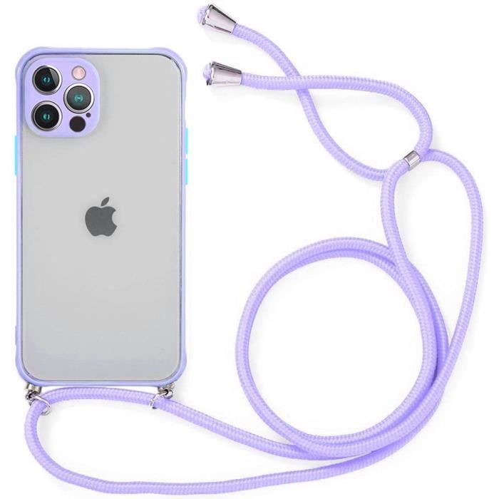 Coque IPhone 12 Pro Max Avec Support Ventouse Et Cordon - Silicone Souple Anti-chocs, Rose Rouge - Mains Libres - 8