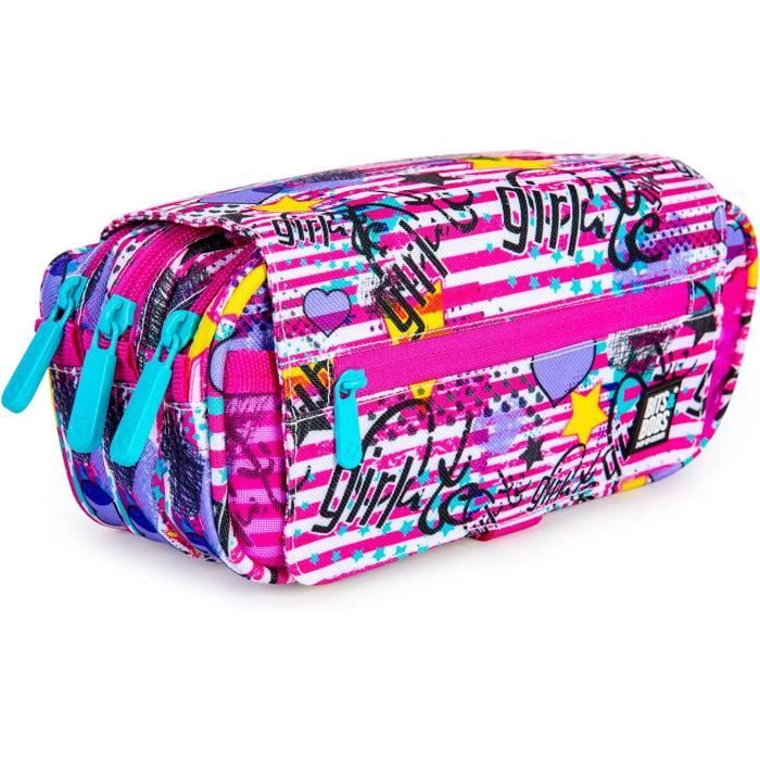 ColePack - Ensemble de Trousse Scolaire Quadriple avec 4 Fermetures Éclair et Fournitures Scolaires de Grandes Marques Incluses (Bleu F ColePack - Ensemble de Trousse Scolaire Quadriple avec 4 Fermetures Éclair et Fournitures Scolaires de Grandes Marques Incluses (Bleu F