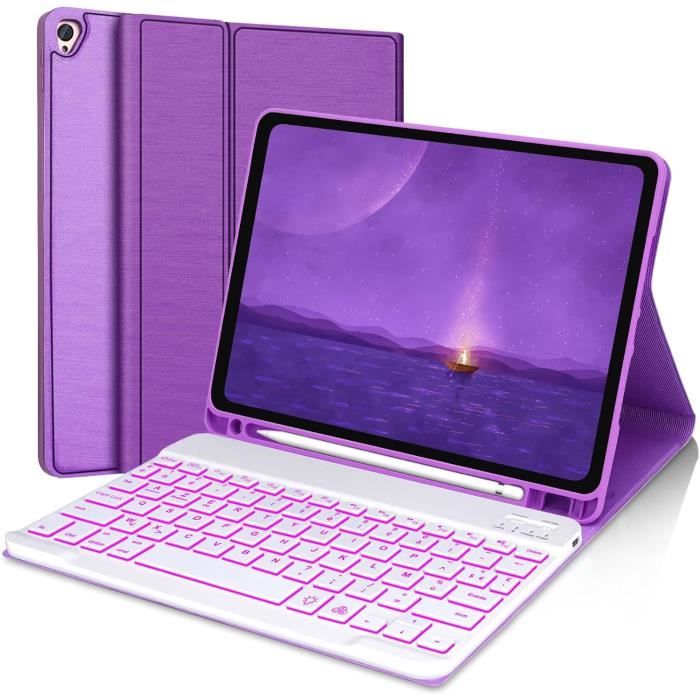 Clavier IPad 9ème Génération Avec Trackpad - Clavier AZERTY Magnétique Pour IPad 10.2" 9/8/7, Gris