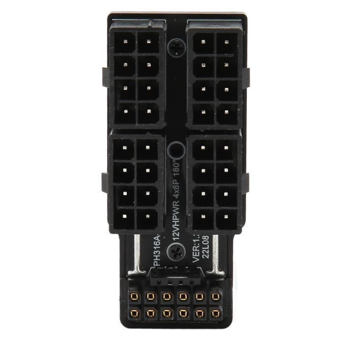 Adaptateur GPU 12VHPWR 16Pin Vers 4x 8 Pin - 600W, 180 Degrés - Pour RTX 4090, 4080, 4070 Ti - PCIe 5.0, ATX 3.0