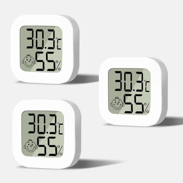2 Pièces Thermomètre Hygromètre Intérieur Mini, Thermomètre Digital D