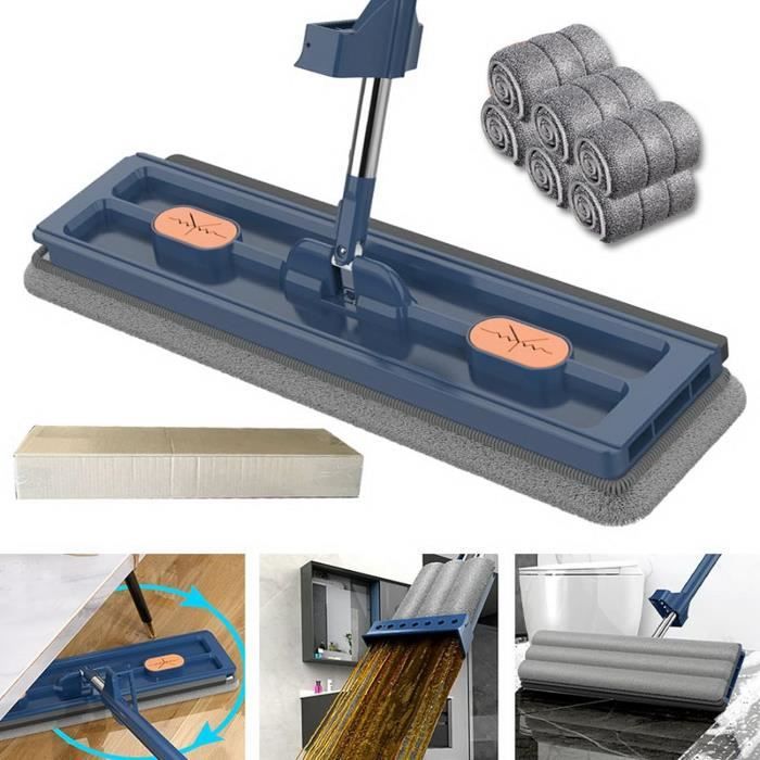 Balai Plat En Microfibre, Serpillère Avec Fonction Essorage, Balai Plat En Microfibre Avec
