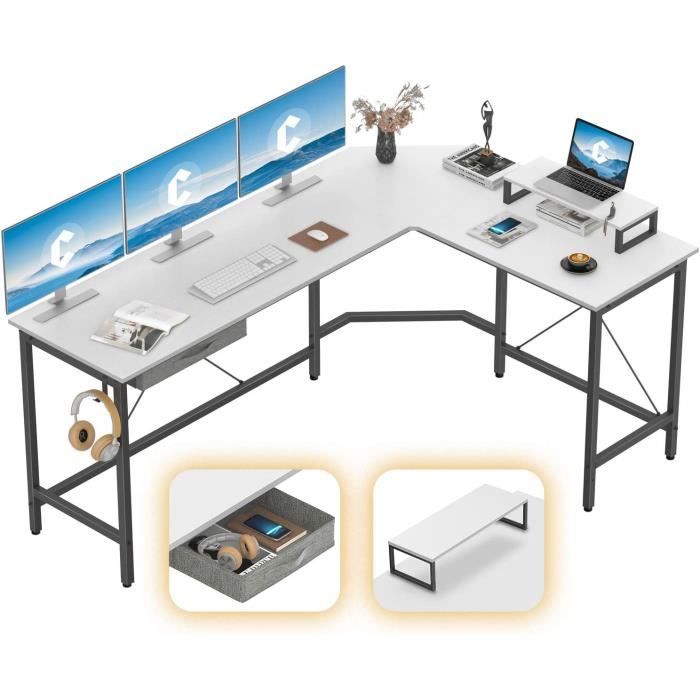 CubiCubi L-förmiger Gaming-Schreibtisch, Computer-Bürotisch, 119,4 cm