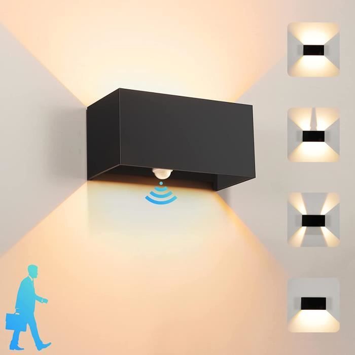 FULEN 4 Appliques Murales LED Avec Détecteur De Mouvement - Télécommande Incluse, 3 Couleurs, Batterie Rechargeable 5000mAh, éclairage Haut Et Bas - Idéal Pour Couloir, Escalier, Chambre
