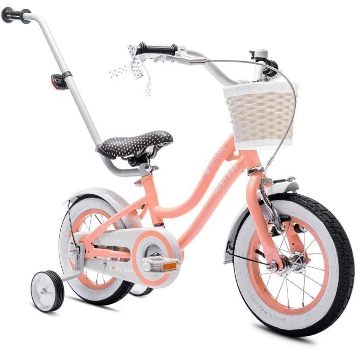 Vélo Enfant - Heart Bike - Roues 12 - 2 à 4 ans - panier - cloche - garde-boue - Abricot