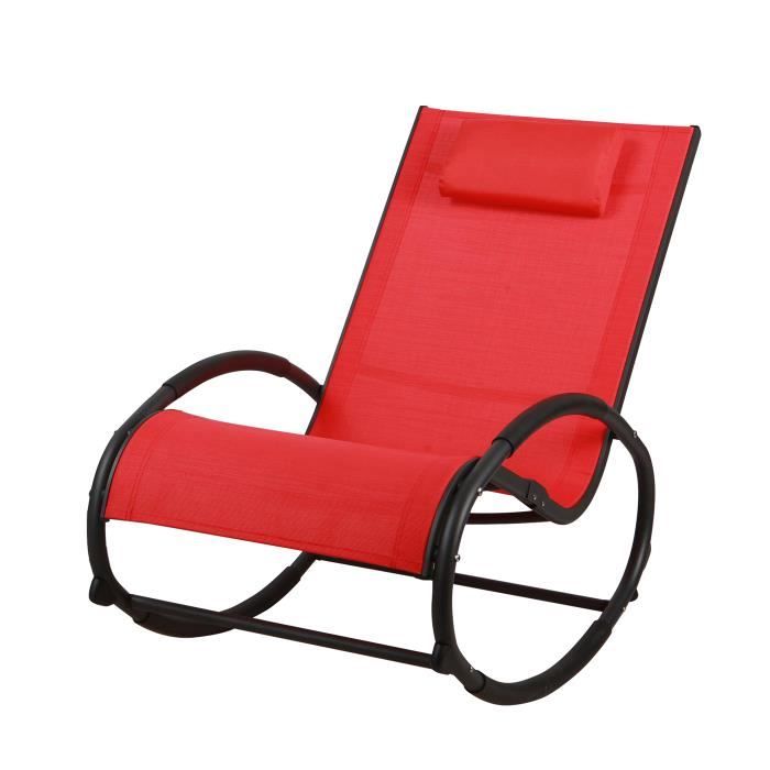 svita fauteuil à bascule fauteuil à bascule outdoor avec appuie-tête accoudoir rouge