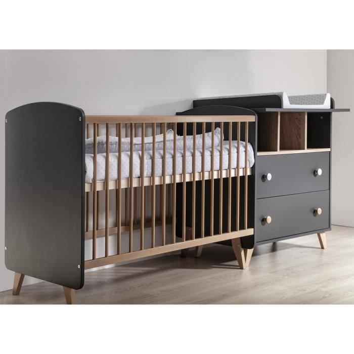 Chambre Bebe Dream Duo Anthracite Lit Et Commode A Langer Cdiscount Puericulture Eveil Bebe