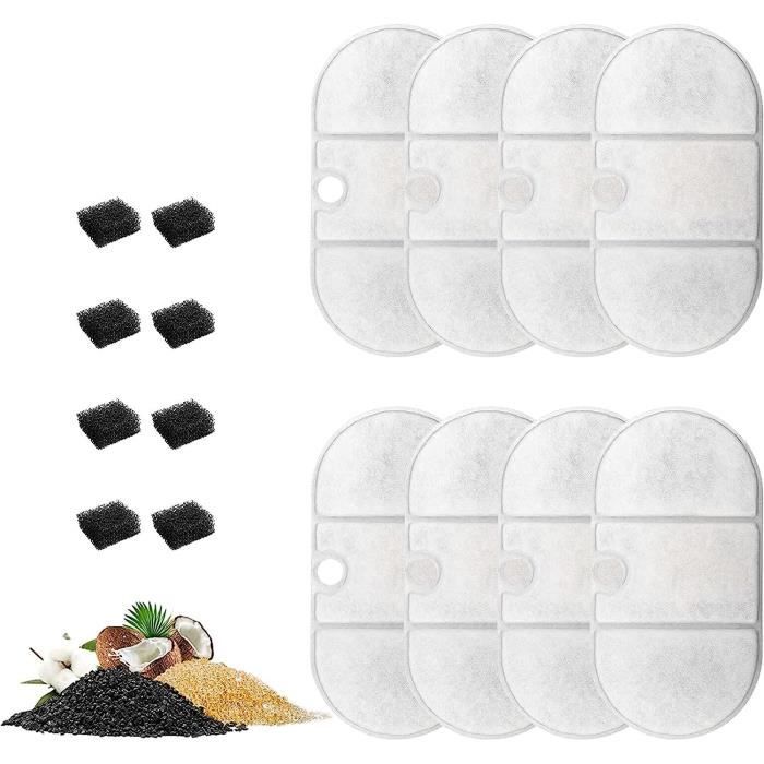 Lot De 8 Filtres De Rechange Pour Fontaine à Eau Pour Chat PW13 - Eau Fraîche Et Filtrée