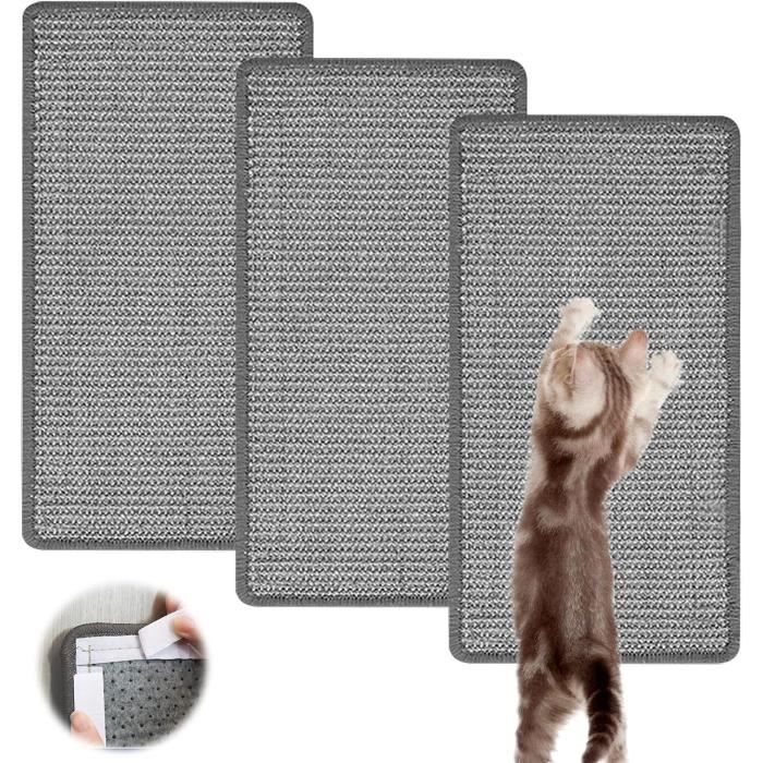 Tapis à Gratter Pour Chat Autocollant - 40x200 Cm - Découpable - Protection Meubles/murs - Couleur Kaki