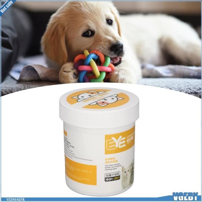 Comparer les prix de VGEBY 200 lingettes yeux pour animaux de compagnie doux hydratant nettoyage taches larmoyantes hygiénique chats chiens