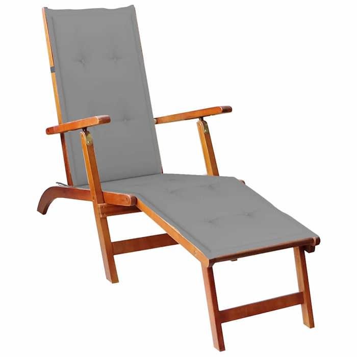 vidaXL Chaise longue avec repose pied - vue 2