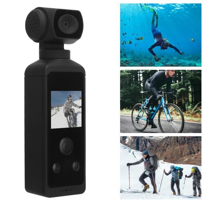 RHO-Caméra de poche Caméscope 4K, écran rotatif de 1,3 pouces, connexion WiFi, caméra vidéo avec étui étanche, photo sport