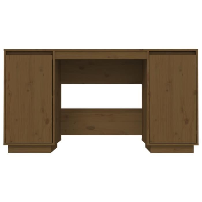wxs - meubles de bureau - bureau marron miel 140x50x75 cm bois massif de pin - haute qualite - dx03797