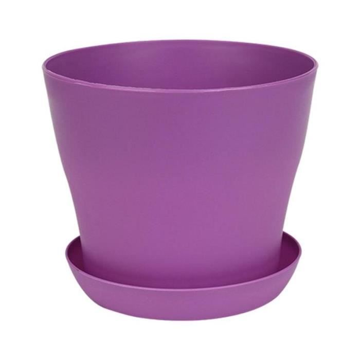 POT DE FLEUR,Violet--Pot de fleurs coloré en résine Durable, 1 pièce,  plateau de jardinière, soucoupe de jardin maison, trous de déc - Cdiscount  Jardin