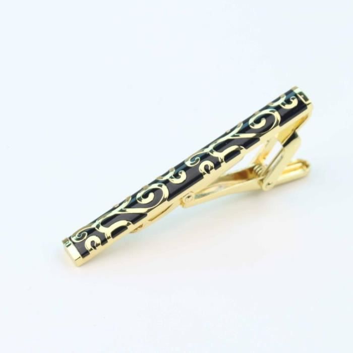 HAWSON Lot De 4 Pinces à Cravate De 3,8 Cm Pour Homme Avec Initiales Personnalisées, Adaptées Pour Un Anniversaire De Mariage, Le Travail Et La Vie Quotidienne - Cadeau Idéal Pour Cravate Fine, Laiton