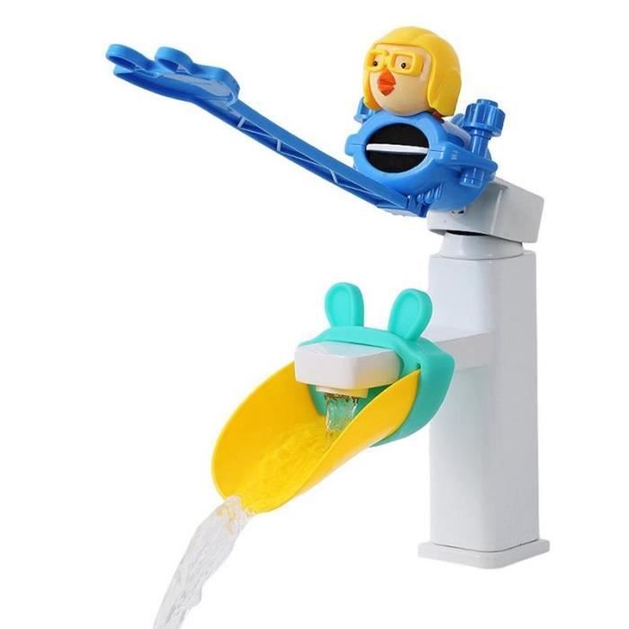 Prolongateur De Robinet Pour Enfants - Motif Dessin Animé, Jaune, Installation Facile, Anti-éclaboussures Pour Salle De Bain Et Cuisine