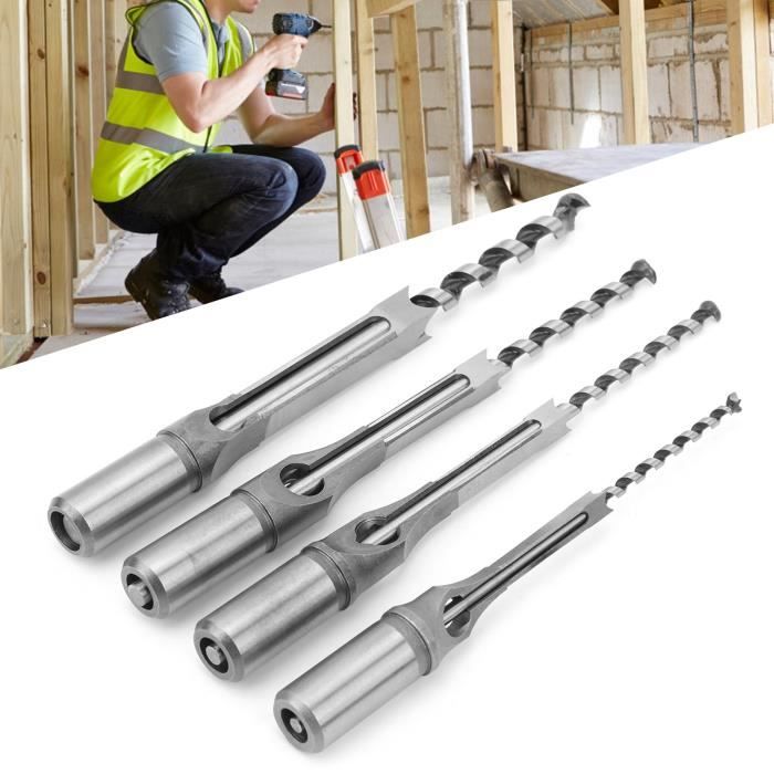 BOYOU Forets à Trous Carrés 5pc Travail Du Bois Twist Drill Kits