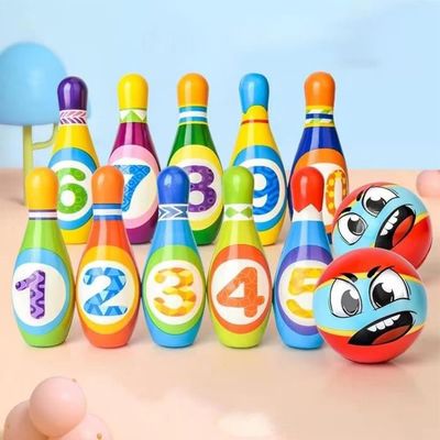 UieaMsio Bowling Enfant - 12 Pièces (10 Quilles + 2 Balles) En PU, Numérotées 1-10, Jeu Intérieur/extérieur, Dès 3 Ans, Cadeau Montessori
