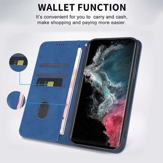 Coque Portefeuille Pour Xiaomi Redmi Note 11 Pro 5G (2022) - Housse En Simili Cuir PU Bleu Foncé/rouge - Neuf Avec Emballage - Marque EbestStar