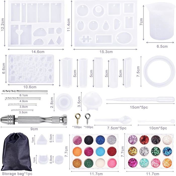 148 Pcs Moules en Silicone pour Moulage en Résine Kit Époxy Fabrication de Bijoux Pendentif Artisanat 184 Pcs(sequins 148 Pcs Moules en Silicone pour Moulage en Résine Kit Époxy Fabrication de Bijoux Pendentif Artisanat 184 Pcs(sequins
