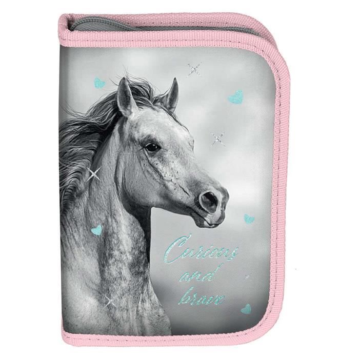 Trousse à Crayons Cheval Courant Dans La Prairie - Grande Capacité Organiseur Papeterie YOFIEN