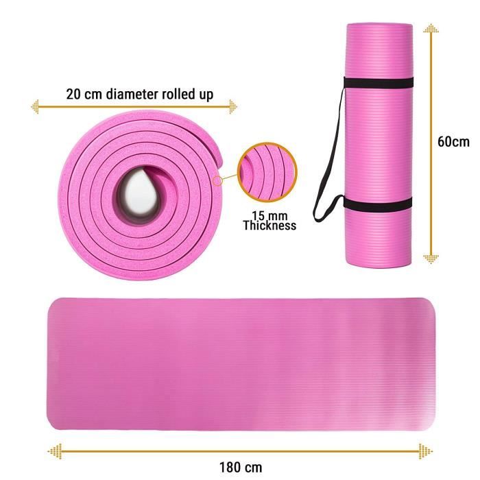 Odoland Tapis de Yoga Extra Large 183x122x0.6cm, Grand Tapis Gym en TPE  matériaux Recyclable, Ultra antidérapant et Durable pour Pil - Cdiscount  Sport