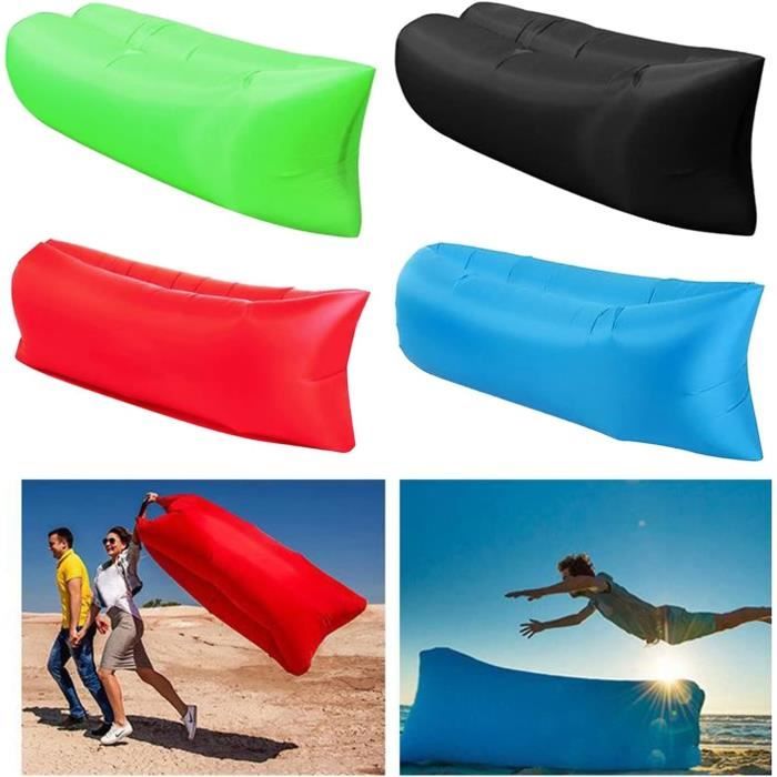 Hamac Gonflable 185x70 Cm – Transat Canapé Sofa Pour Camping, Plage, Festival – Charge 200kg, Tissu Résistant