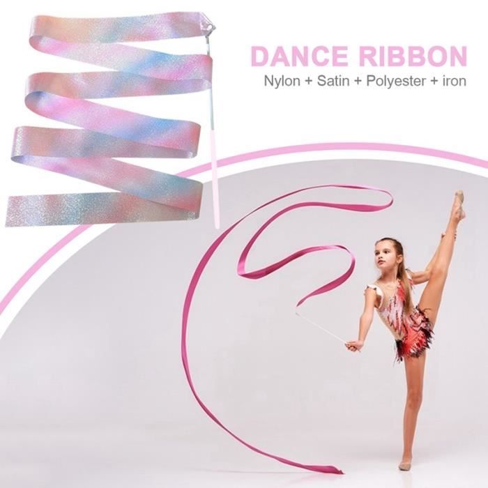 2pièces 2M Clignotant étoile Gym Rubans Danse Art Rythmique Gymnastique  Ballet Streamer Virevoltant Tige Arc-En- Bâton - Cdiscount Sport