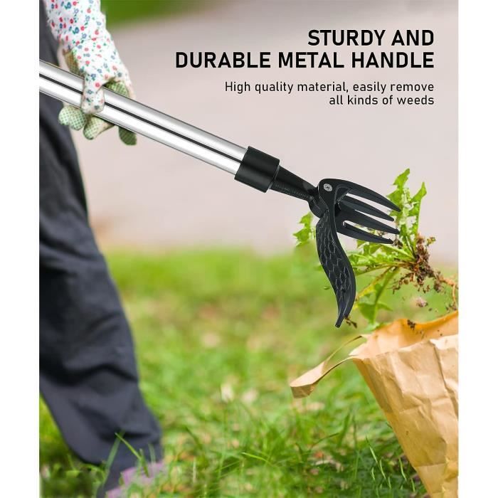 2 Désherbeurs Manuels - Outil Jardin Arrache Mauvaises Herbes - Avec Grattoir & Gants
