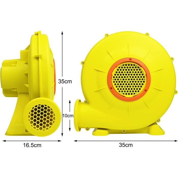 Gonfleur Électrique 680W avec Poignée Pratique&Piquets de Sol Pompe à Air Électrique avec Cordon 4m & Couvercle en Maille Souffleur d'Air Jaune