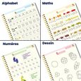 Cahiers d'écriture magique réutilisable calligraphie - Cahiers d'activités pour enfants 4 à 6 ans-2